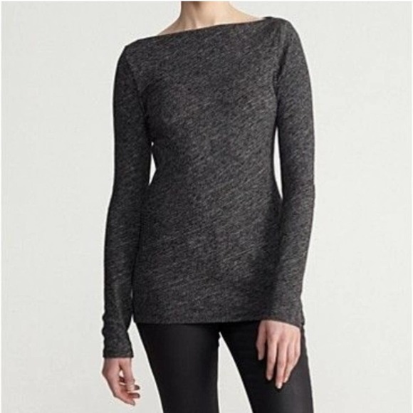 Eileen Fisher Organic Cotton & Wool Blend Boat Neck Sweater, Grey, XS - Picture 1 of 10